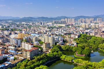 广东梅州城市全景