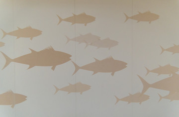 鱼形图案背景墙