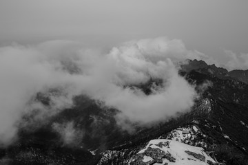 陕西秦岭太白山云海山水风光