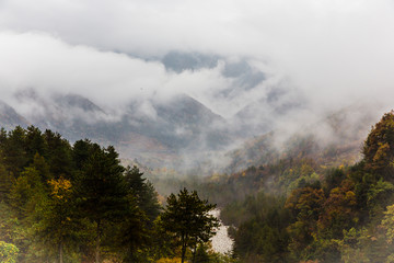 陕西秦岭太白山云海山水风光