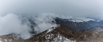 陕西秦岭太白山云海山水风光