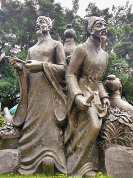 中国古代名医雕塑