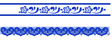 两青花边纹 青花花纹 青花纹路