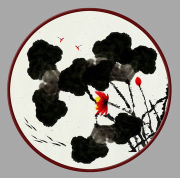 水墨荷花
