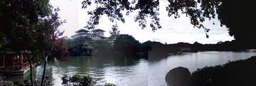 河畔风光全景图 广西桂林