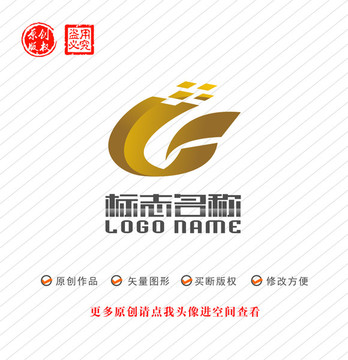 GJ字母JG标志科技logo