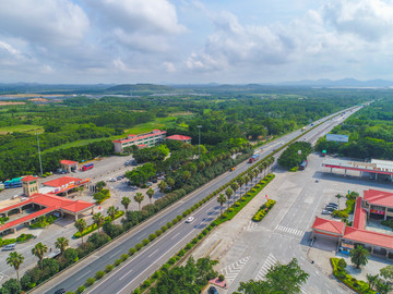 高速公路服务区 航拍