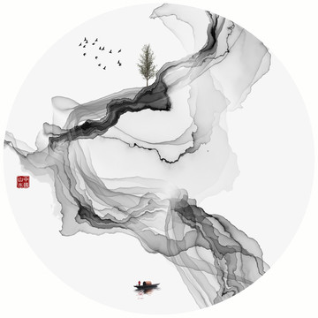 中国风数字水墨画