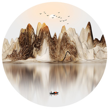 山水画 新中式意境山水装饰画