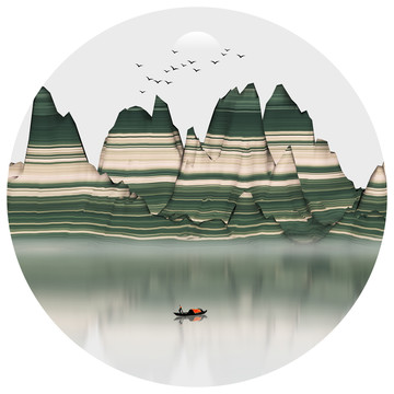 抽象意境山水装饰画
