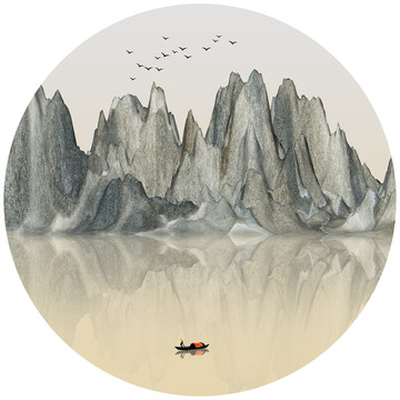 抽象意境山水画