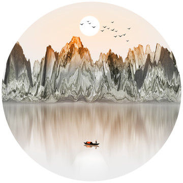 现代家居山水装饰画 抽象意境