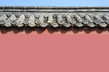 古建筑红色围墙