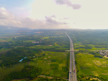 航拍 大地 高速公路