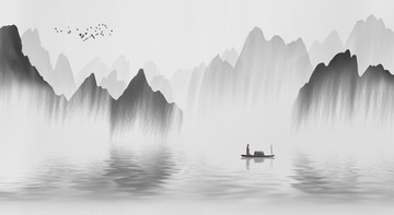 水墨山水画