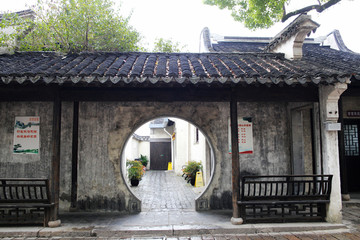 惠山古镇古建筑月门