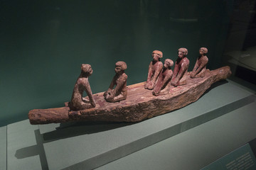 古埃及船和桨手小模型