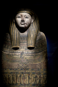 古埃及木乃伊与木棺局部
