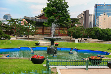 韩国首尔城市街头建筑园林景观