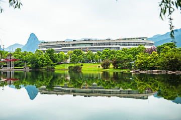 桂林山水 倒影 校园 学校