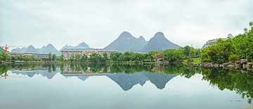 桂林山水 倒影 校园 学校