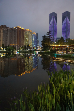 高层建筑 贵阳花果园夜景