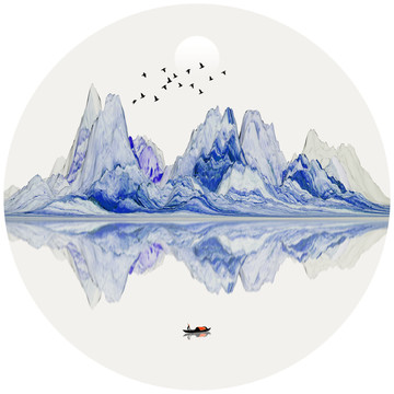 抽象意境山水装饰画