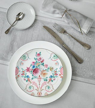 美式 清新 花卉 瓷器 餐盘