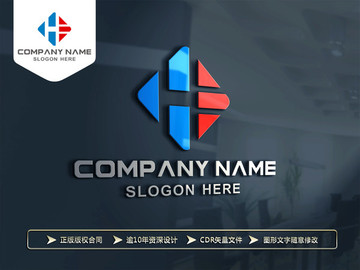 H字母创意LOGO设计