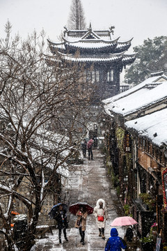 冬季下雪乌镇