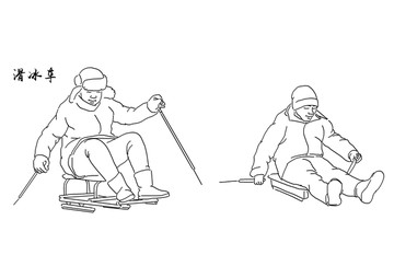 滑冰车线描