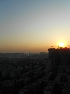 城市日落