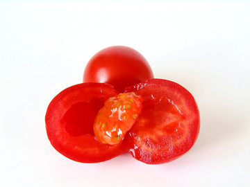 番茄切块特写