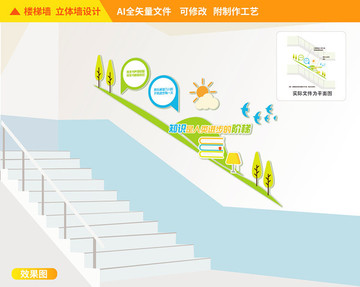 学校口号楼道校园文化墙