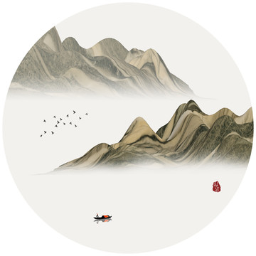 抽象山水画 群山装饰画