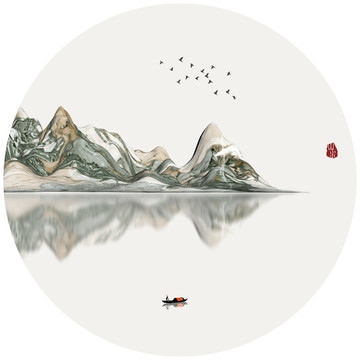 抽象山水画 意境禅境山水挂画
