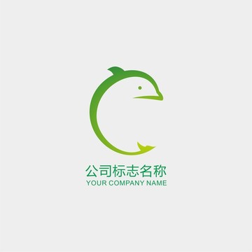 字母C海豚标志logo