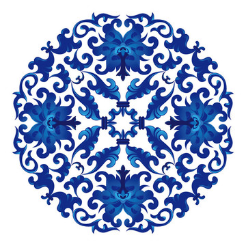 青花连枝纹