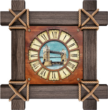 挂钟设计 钟面花纸 木板钟