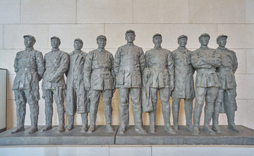 红军长征中的将领们雕塑 高清图