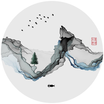 抽象意境水墨画