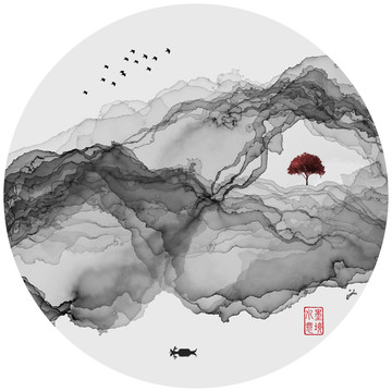 抽象意境水墨画