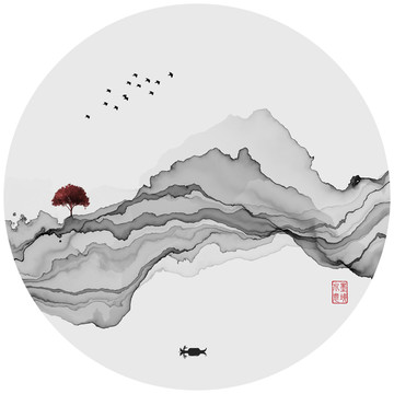 水墨山水画