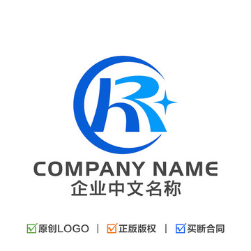 字母HR组合 企业LOGO