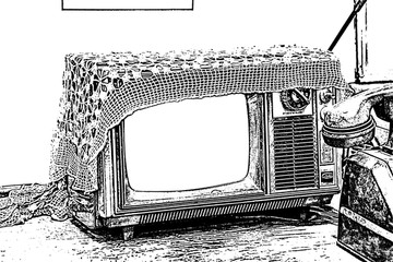 黑白电视 老物件