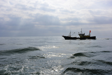 海上行驶的渔船