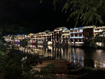 凤凰古城夜景 夜景背景