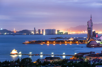 夜景图片 青岛夜景 栈桥