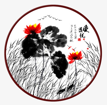 荷花装饰画