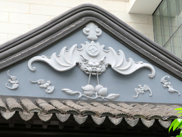 中式古建福寿双全浮雕